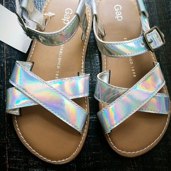 Girls GAP SANDALS cross MULTI COLORED SILVER